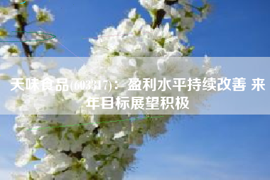 天味食品(603317)：盈利水平持续改善 来年目标展望积极