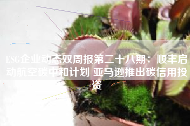 ESG企业动态双周报第二十八期：顺丰启动航空碳中和计划 亚马逊推出碳信用投资