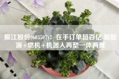 振江股份(603507)：在手订单超百亿 新能源+燃机+机器人再塑一体两翼