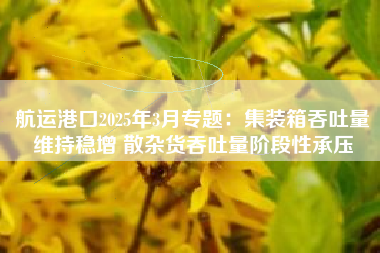 航运港口2025年3月专题：集装箱吞吐量维持稳增 散杂货吞吐量阶段性承压