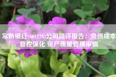 常熟银行(601128)公司简评报告：负债成本管控强化 资产质量管理审慎