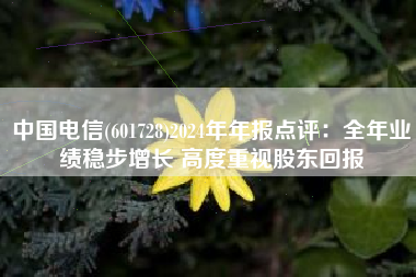 中国电信(601728)2024年年报点评：全年业绩稳步增长 高度重视股东回报