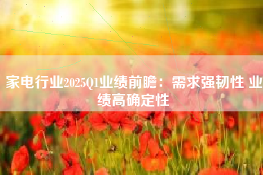 家电行业2025Q1业绩前瞻：需求强韧性 业绩高确定性