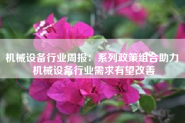 机械设备行业周报：系列政策组合助力 机械设备行业需求有望改善