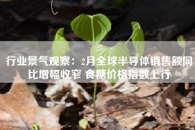 行业景气观察：2月全球半导体销售额同比增幅收窄 食糖价格指数上行