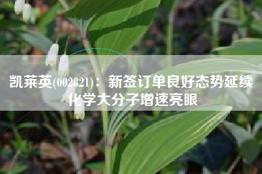 凯莱英(002821)：新签订单良好态势延续 化学大分子增速亮眼