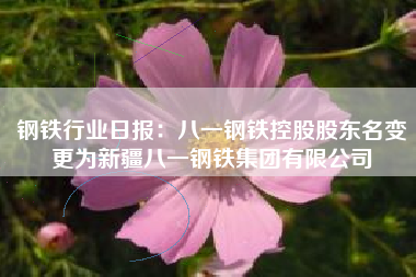 钢铁行业日报：八一钢铁控股股东名变更为新疆八一钢铁集团有限公司
