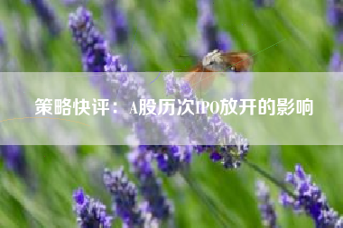 策略快评：A股历次IPO放开的影响