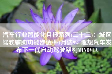 汽车行业智能化月报系列(二十二)：城区驾驶辅助功能渗透率1月达9% 理想汽车发布下一代自动驾驶架构MINDVLA