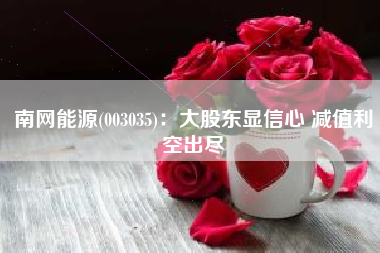 南网能源(003035)：大股东显信心 减值利空出尽