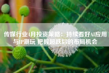 传媒行业4月投资策略：持续看好AI应用与IP潮玩 把握超跌后的布局机会