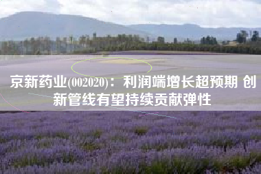 京新药业(002020)：利润端增长超预期 创新管线有望持续贡献弹性
