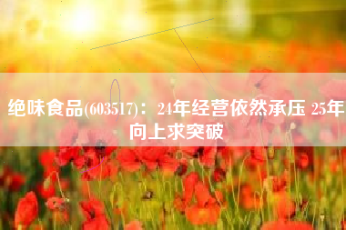 绝味食品(603517)：24年经营依然承压 25年向上求突破