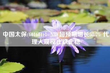 中国太保(601601)：NBV超预期增长57.7% 代理人规模止跌企稳