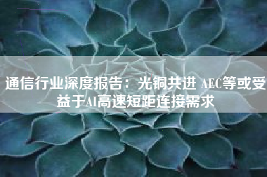 通信行业深度报告：光铜共进 AEC等或受益于AI高速短距连接需求
