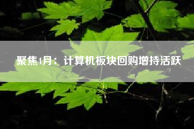聚焦4月：计算机板块回购增持活跃