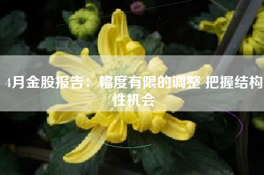 4月金股报告：幅度有限的调整 把握结构性机会