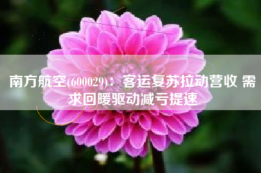 南方航空(600029)：客运复苏拉动营收 需求回暖驱动减亏提速
