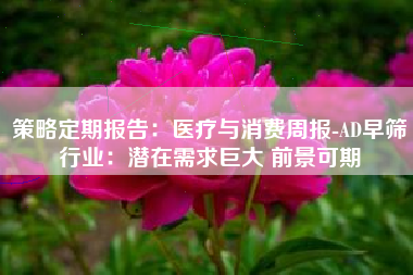 策略定期报告：医疗与消费周报-AD早筛行业：潜在需求巨大 前景可期