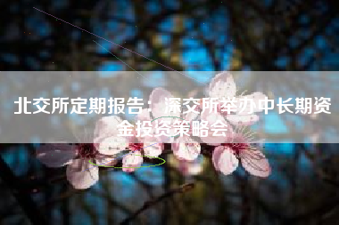 北交所定期报告：深交所举办中长期资金投资策略会