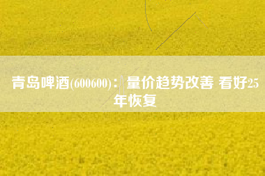 青岛啤酒(600600)：量价趋势改善 看好25年恢复