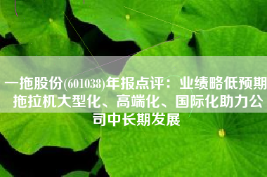 一拖股份(601038)年报点评：业绩略低预期 拖拉机大型化、高端化、国际化助力公司中长期发展