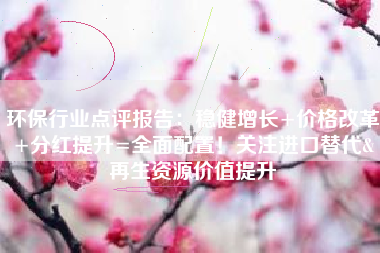 环保行业点评报告：稳健增长+价格改革+分红提升=全面配置！关注进口替代&再生资源价值提升