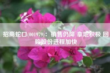 招商蛇口(001979)：销售仍降 拿地积极 回购股份进程加快
