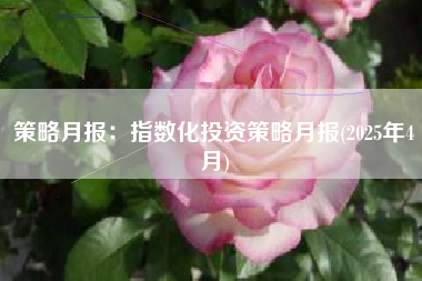 策略月报：指数化投资策略月报(2025年4月)