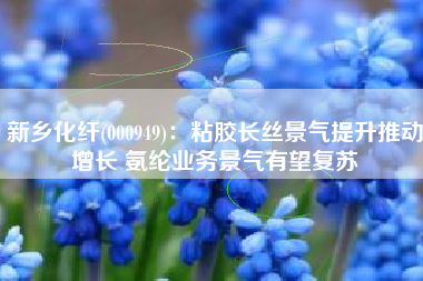 新乡化纤(000949)：粘胶长丝景气提升推动增长 氨纶业务景气有望复苏