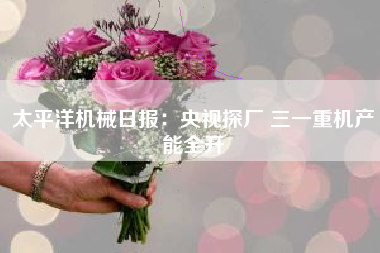 太平洋机械日报：央视探厂 三一重机产能全开