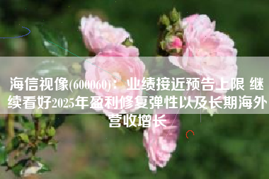 海信视像(600060)：业绩接近预告上限 继续看好2025年盈利修复弹性以及长期海外营收增长
