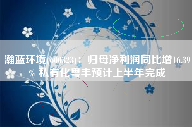 瀚蓝环境(600323)：归母净利润同比增16.39% 私有化粤丰预计上半年完成