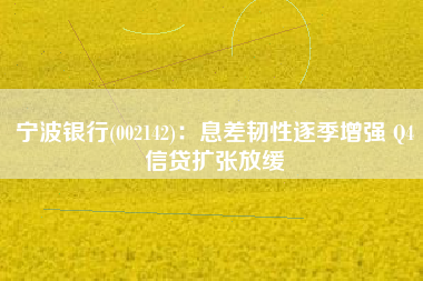 宁波银行(002142)：息差韧性逐季增强 Q4信贷扩张放缓