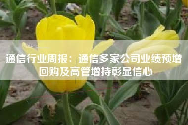 通信行业周报：通信多家公司业绩预增 回购及高管增持彰显信心