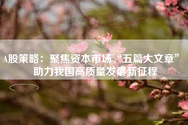 A股策略：聚焦资本市场“五篇大文章” 助力我国高质量发展新征程
