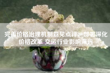 完善价格治理机制意见点评：部署深化价格改革 交运行业影响深远