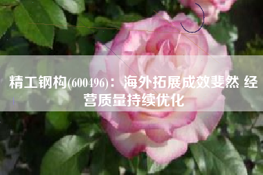 精工钢构(600496)：海外拓展成效斐然 经营质量持续优化