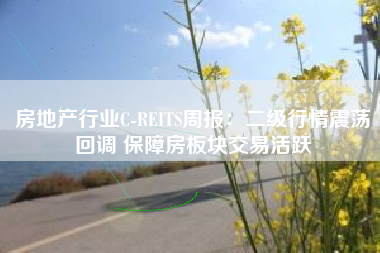 房地产行业C-REITS周报：二级行情震荡回调 保障房板块交易活跃
