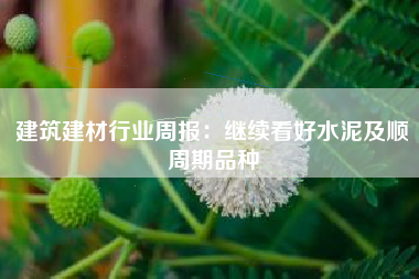建筑建材行业周报：继续看好水泥及顺周期品种