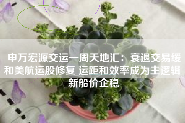 申万宏源交运一周天地汇：衰退交易缓和美航运股修复 运距和效率成为主逻辑 新船价企稳