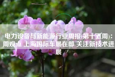 电力设备与新能源行业周报(第十五周)：周观点 上海国际车展在即 关注新技术进展