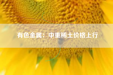 有色金属：中重稀土价格上行