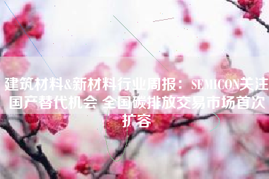 建筑材料&新材料行业周报：SEMICON关注国产替代机会 全国碳排放交易市场首次扩容
