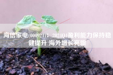 海信家电(000921)：2024Q4盈利能力保持稳健提升 海外增长亮眼
