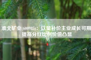 淮北矿业(600985)：以量补价主业成长可期 提高分红比例价值凸显
