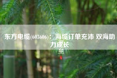 东方电缆(603606)：海缆订单充沛 双海助力成长