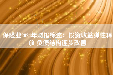 保险业2024年财报综述：投资收益弹性释放 负债结构逐步改善