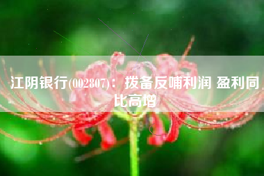 江阴银行(002807)：拨备反哺利润 盈利同比高增
