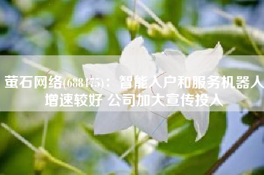 萤石网络(688475)：智能入户和服务机器人增速较好 公司加大宣传投入